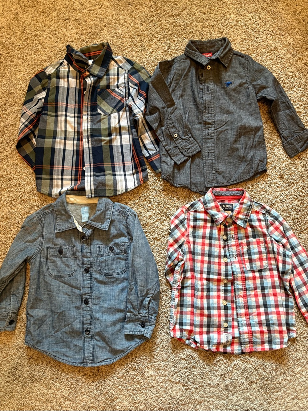Boys preppy button down shirt bundle, size 3T